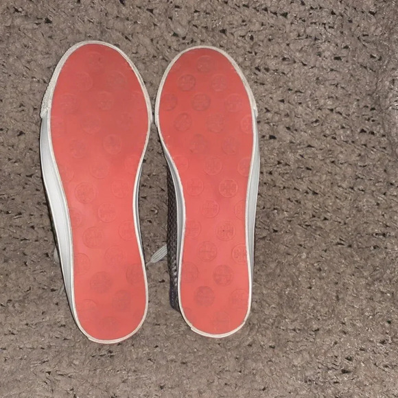 TORY BURCH-Metallic Silver Perforated Leather Lace Up Sneakers-Sz 41-Excellent - Picture 7 of 7